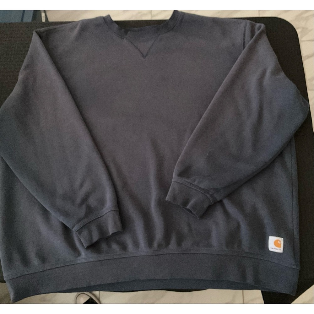 Carhartt Sweatshirt Mens 3XL Blue Original Fit Crewneck Fleece Work Pullover